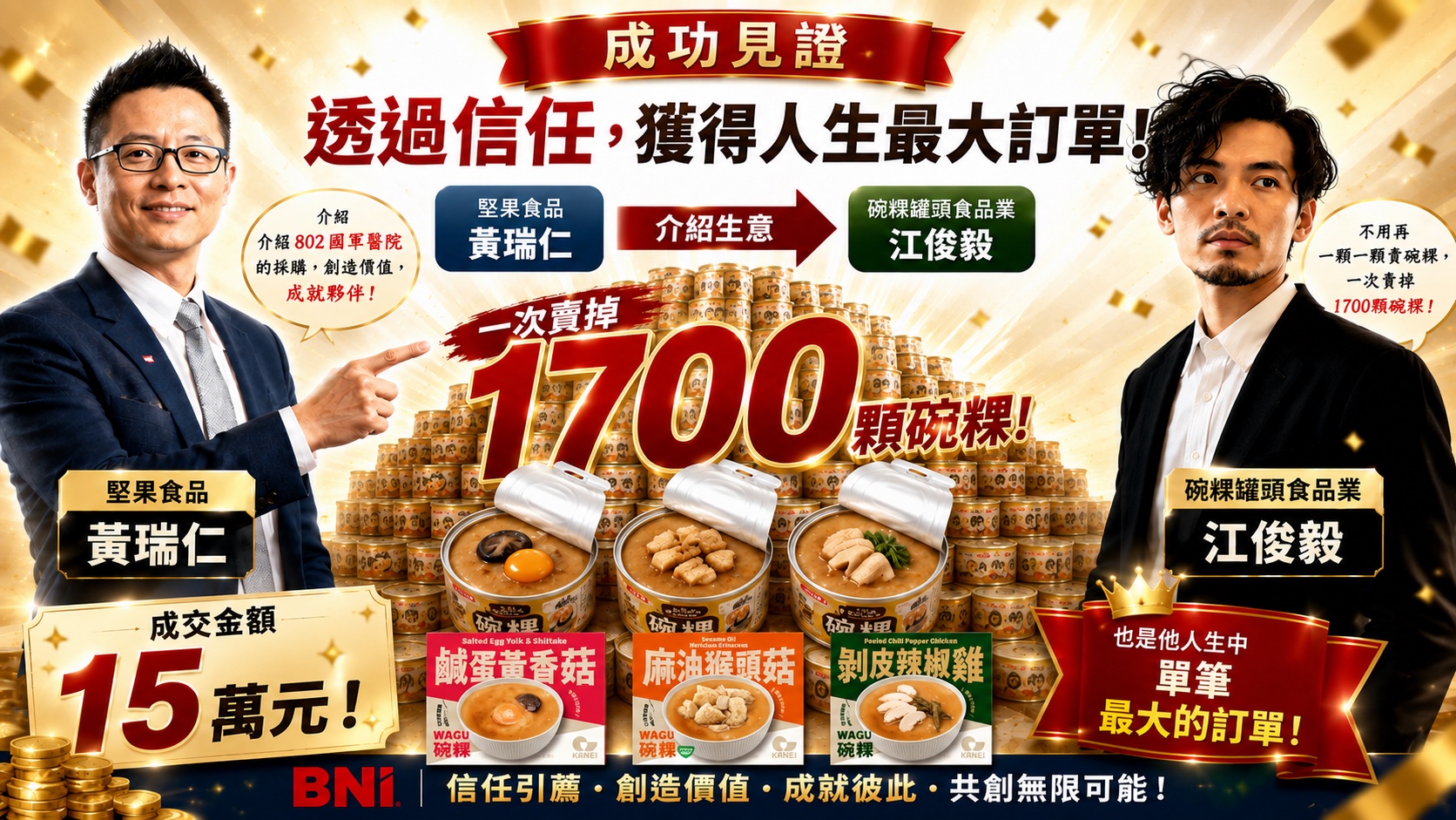 瑞仁引薦俊毅802國軍醫院成交 15 萬